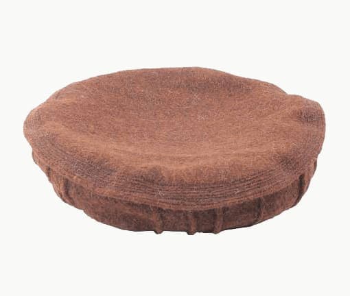 A handmade rolled-wool pakol hat